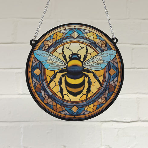 Bee Stained Glass Effect Suncatcher